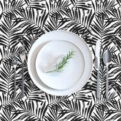 brush palm leaves - black on white, small