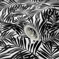 brush palm leaves - black on white, small