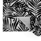 brush palm leaves - black on white, small