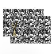 brush palm leaves - black on white, small