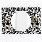 brush palm leaves - black on white, small