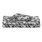 brush palm leaves - white on black, large