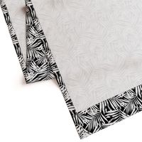 brush palm leaves - white on black, small