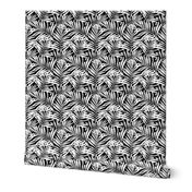 brush palm leaves - white on black, small