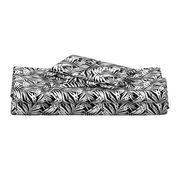 brush palm leaves - white on black, small