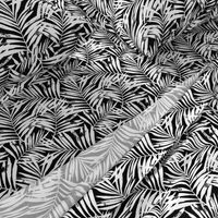 brush palm leaves - white on black, small