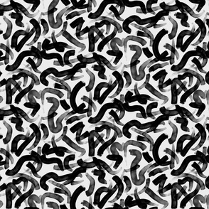 brushstroke party black and white small scale