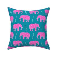 Geometric Elephant // hot pink C19BS