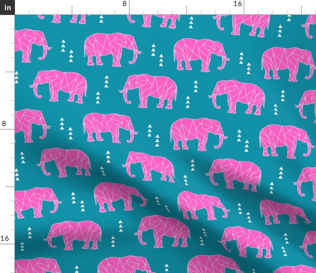 Geometric Elephant // hot pink C19BS