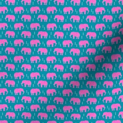 (micro scale) Geometric Elephant // Hot pink C19BS