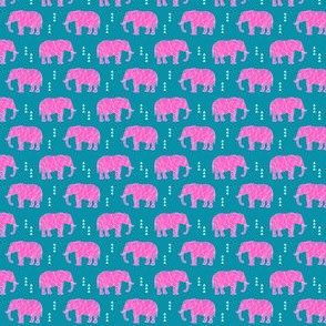 (micro scale) Geometric Elephant // Hot pink C19BS
