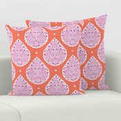 egyptian Paisley Pink and Orange