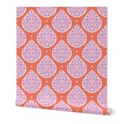 egyptian Paisley Pink and Orange