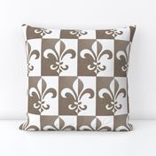 Love Notes Motif / Fleur-de-lis / Neutral Large no Writing  