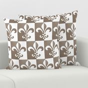 Love Notes Motif / Fleur-de-lis / Neutral Large no Writing  