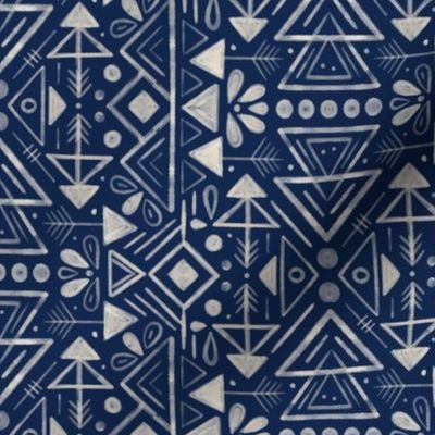 Indigo geometric - boho blue