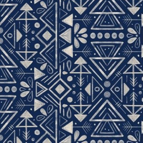 Indigo geometric - boho blue