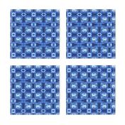 Blue Shibori Plaid