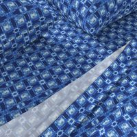 Blue Shibori Plaid