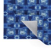 Blue Shibori Plaid