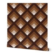 Retro 70s geometrics earthy brown dark diamonds