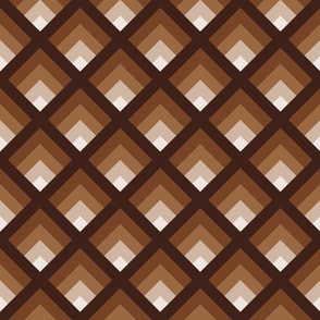 Retro 70s geometrics earthy brown dark diamonds