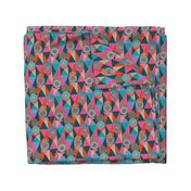 Grids and Circles Pop Bright Geometric Stripes in Fuchsia Pink Purple Orange Turquoise Blue Gray - SMALL Scale - UnBlink Studio by Jackie Tahara