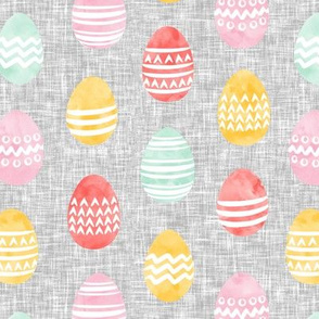 Easter eggs - watercolor multi eggs on grey C19BS
