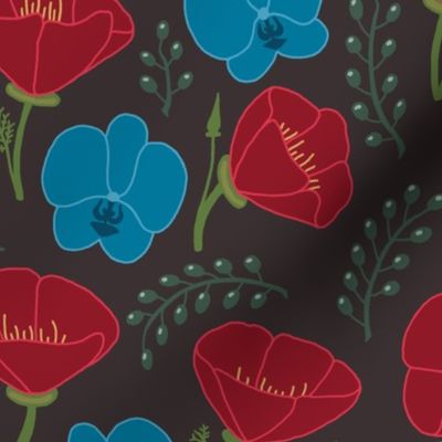 Poppies and Orchids - Twilight