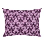 Purple Toile Floral Lilac Textured Background Scottish Thistles | Purple Monochrome Toile De Jouy Purple Thistles Mauve Flowers | Purple Flowers Thistle Toile Cottage Decor
