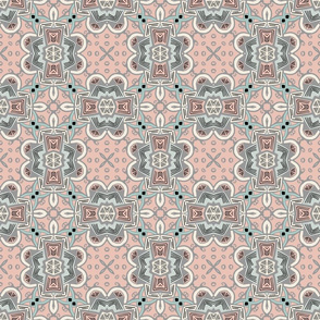 Tribal Cutie, Blush Pink and Gray, large