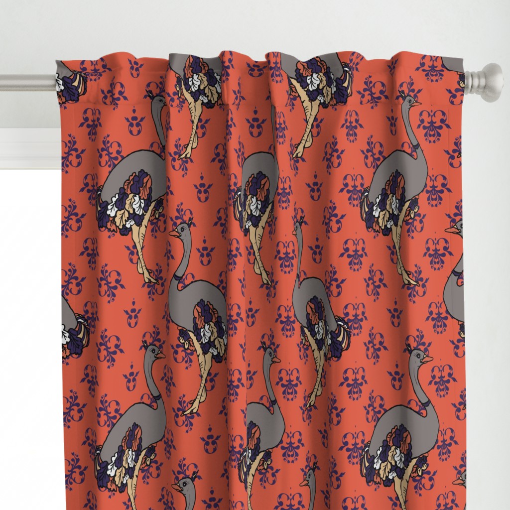 Ostriches on Parade - Purple & Orange