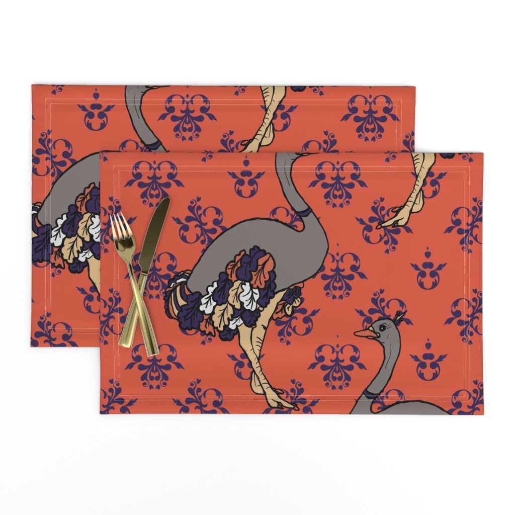 Ostriches on Parade - Purple & Orange