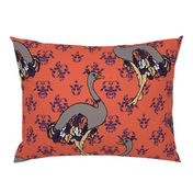 Ostriches on Parade - Purple & Orange