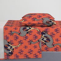 Ostriches on Parade - Purple & Orange