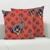 Ostriches on Parade - Purple & Orange