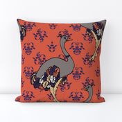 Ostriches on Parade - Purple & Orange