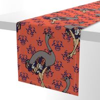 Ostriches on Parade - Purple & Orange