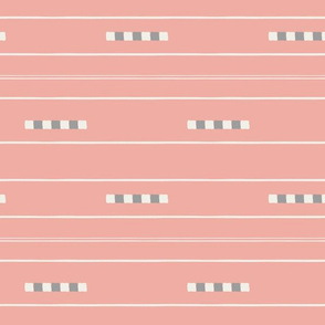 Minimalist Pink Stripes and Squares