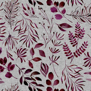 Textured magenta leaves nature botanical home decor prints