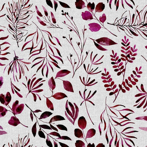 Half texture magenta leaves nature botanical home decor prints