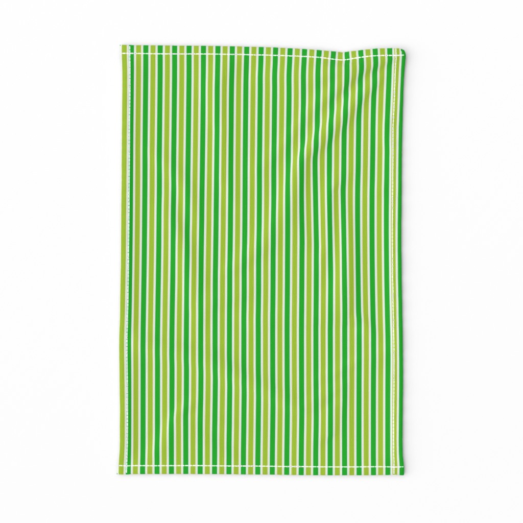 Fun Flare Stripes (#8) - Narrow Icy Cream Ribbons with Fresh Lime and Wet Season Green