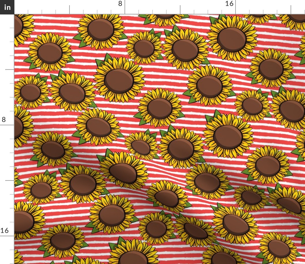 Sunflowers - red stripes C19BS