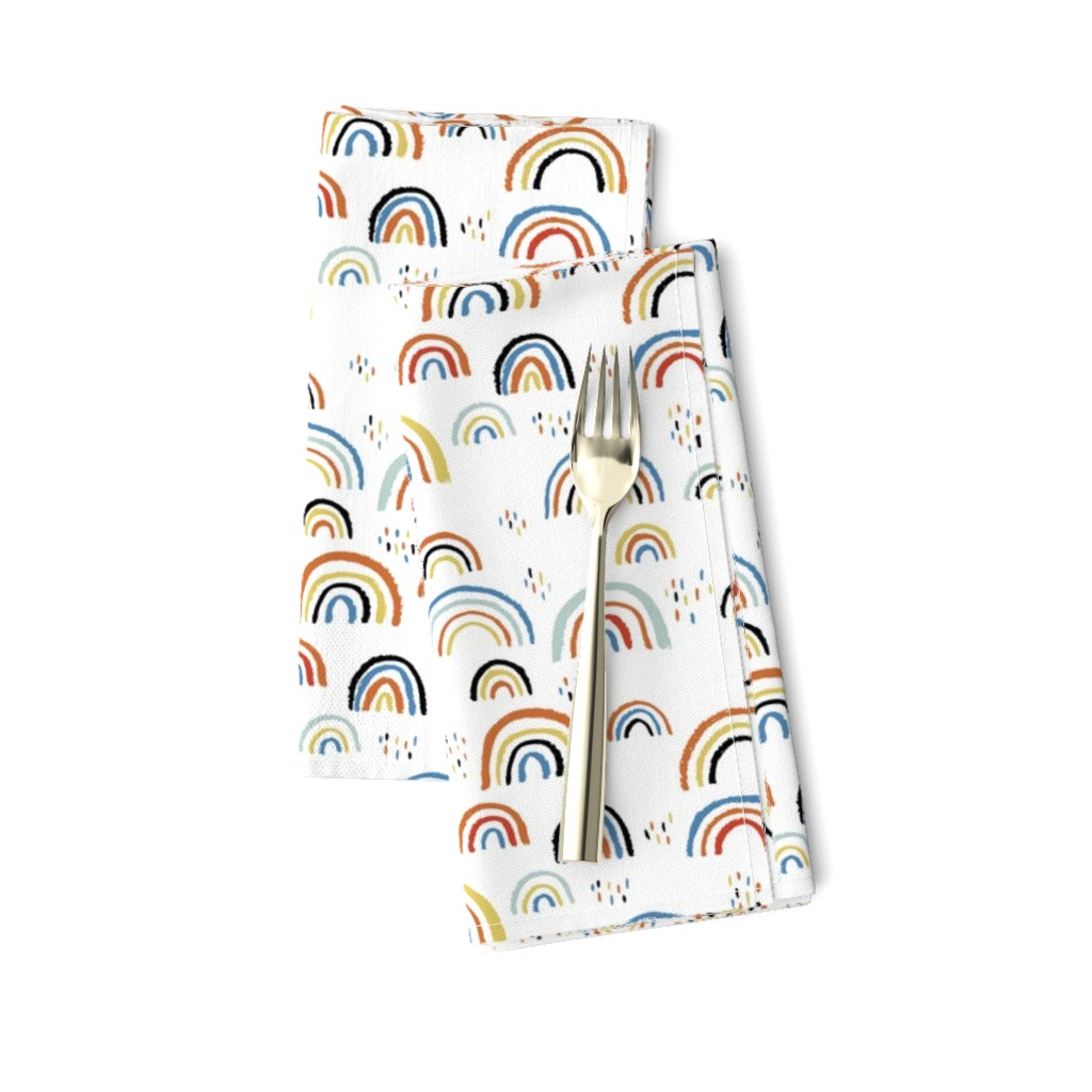 Rainbow love Scandinavian abstract rainbow clouds happy rain sky blue boys