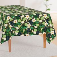 Lily pond large scale floral bohemian pattern