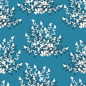 White Berries on Teal 