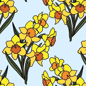 Daffodils on baby blue (small)