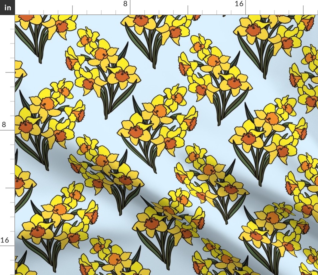 Daffodils on baby blue (small)