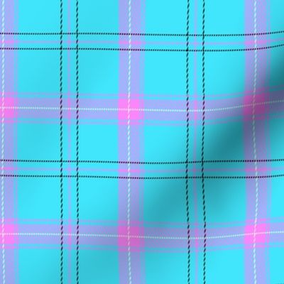 bright blue and pink plaid