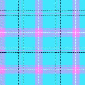 bright blue and pink plaid